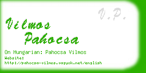 vilmos pahocsa business card